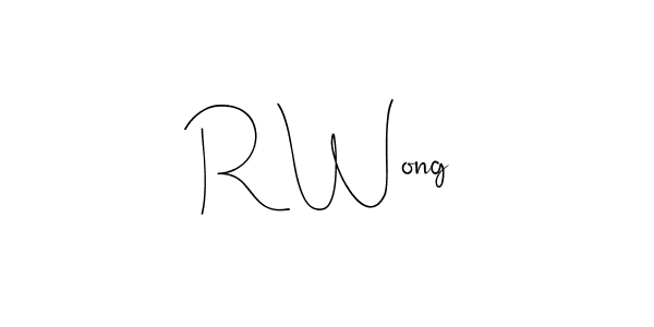 The best way (Andilay-7BmLP) to make a short signature is to pick only two or three words in your name. The name R Wong include a total of six letters. For converting this name. R Wong signature style 4 images and pictures png