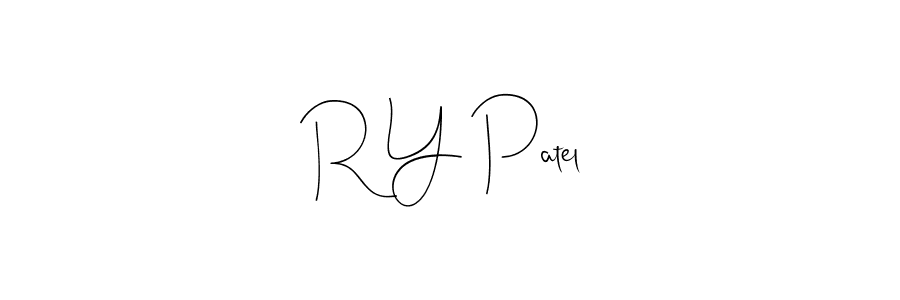 Use a signature maker to create a handwritten signature online. With this signature software, you can design (Andilay-7BmLP) your own signature for name R Y Patel. R Y Patel signature style 4 images and pictures png