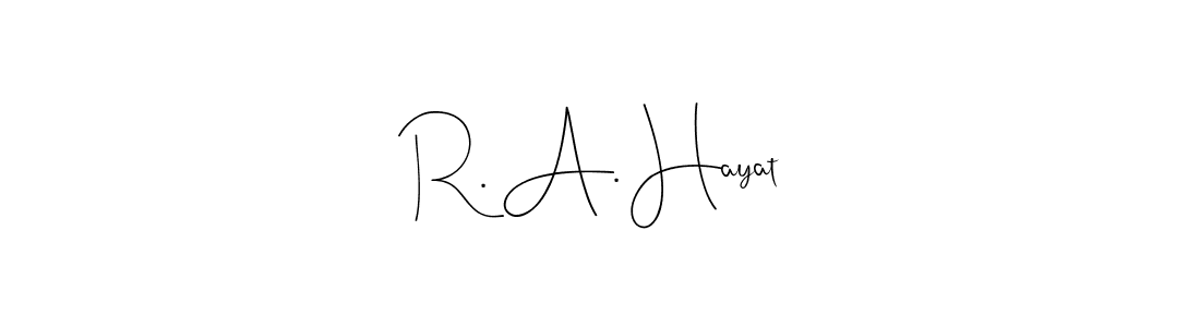 if you are searching for the best signature style for your name R. A. Hayat. so please give up your signature search. here we have designed multiple signature styles  using Andilay-7BmLP. R. A. Hayat signature style 4 images and pictures png