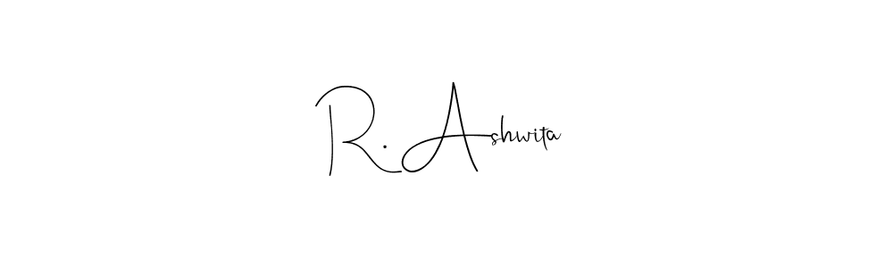 This is the best signature style for the R. Ashwita name. Also you like these signature font (Andilay-7BmLP). Mix name signature. R. Ashwita signature style 4 images and pictures png