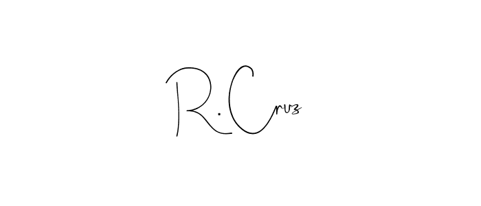 How to make R. Cruz name signature. Use Andilay-7BmLP style for creating short signs online. This is the latest handwritten sign. R. Cruz signature style 4 images and pictures png