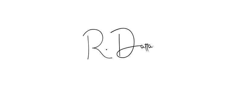 The best way (Andilay-7BmLP) to make a short signature is to pick only two or three words in your name. The name R. Datta include a total of six letters. For converting this name. R. Datta signature style 4 images and pictures png