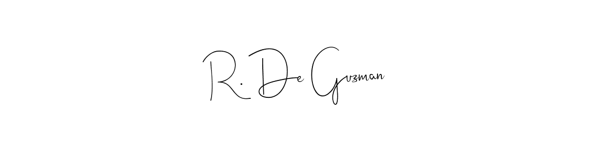 Create a beautiful signature design for name R. De Guzman. With this signature (Andilay-7BmLP) fonts, you can make a handwritten signature for free. R. De Guzman signature style 4 images and pictures png