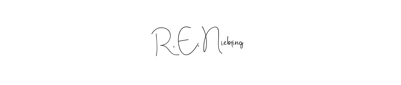 Create a beautiful signature design for name R. E. Niebling. With this signature (Andilay-7BmLP) fonts, you can make a handwritten signature for free. R. E. Niebling signature style 4 images and pictures png