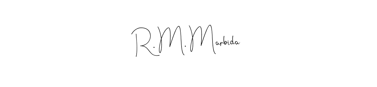 Make a beautiful signature design for name R. M. Marbida. With this signature (Andilay-7BmLP) style, you can create a handwritten signature for free. R. M. Marbida signature style 4 images and pictures png