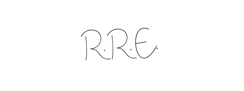 It looks lik you need a new signature style for name R. R. E.. Design unique handwritten (Andilay-7BmLP) signature with our free signature maker in just a few clicks. R. R. E. signature style 4 images and pictures png