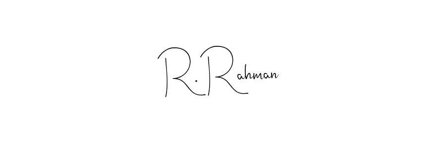 The best way (Andilay-7BmLP) to make a short signature is to pick only two or three words in your name. The name R. Rahman include a total of six letters. For converting this name. R. Rahman signature style 4 images and pictures png