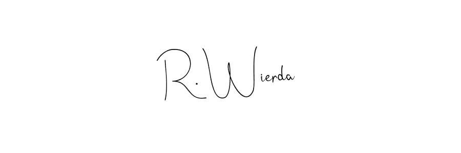 You should practise on your own different ways (Andilay-7BmLP) to write your name (R. Wierda) in signature. don't let someone else do it for you. R. Wierda signature style 4 images and pictures png