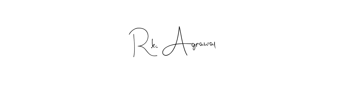 Use a signature maker to create a handwritten signature online. With this signature software, you can design (Andilay-7BmLP) your own signature for name R.k. Agrawal. R.k. Agrawal signature style 4 images and pictures png