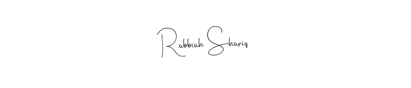 Also You can easily find your signature by using the search form. We will create Rabbiah Shariq name handwritten signature images for you free of cost using Andilay-7BmLP sign style. Rabbiah Shariq signature style 4 images and pictures png