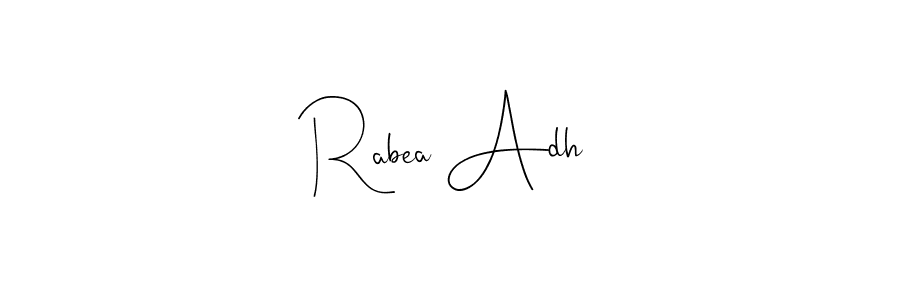 Design your own signature with our free online signature maker. With this signature software, you can create a handwritten (Andilay-7BmLP) signature for name Rabea Adh. Rabea Adh signature style 4 images and pictures png