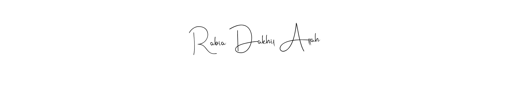 Make a beautiful signature design for name Rabia Dakhil Allah. With this signature (Andilay-7BmLP) style, you can create a handwritten signature for free. Rabia Dakhil Allah signature style 4 images and pictures png