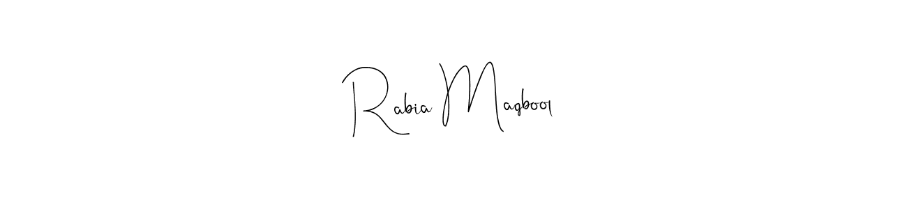 Make a beautiful signature design for name Rabia Maqbool. Use this online signature maker to create a handwritten signature for free. Rabia Maqbool signature style 4 images and pictures png
