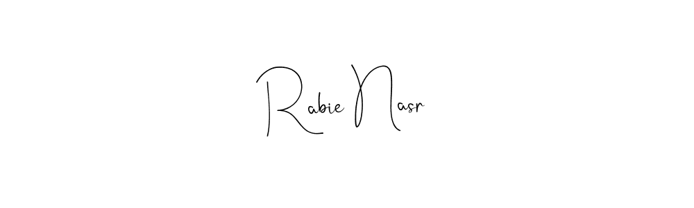 The best way (Andilay-7BmLP) to make a short signature is to pick only two or three words in your name. The name Rabie Nasr include a total of six letters. For converting this name. Rabie Nasr signature style 4 images and pictures png