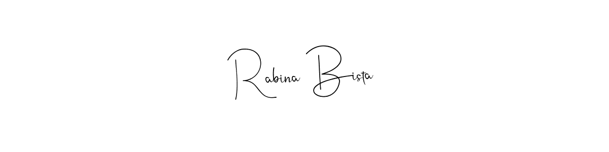 if you are searching for the best signature style for your name Rabina Bista. so please give up your signature search. here we have designed multiple signature styles  using Andilay-7BmLP. Rabina Bista signature style 4 images and pictures png