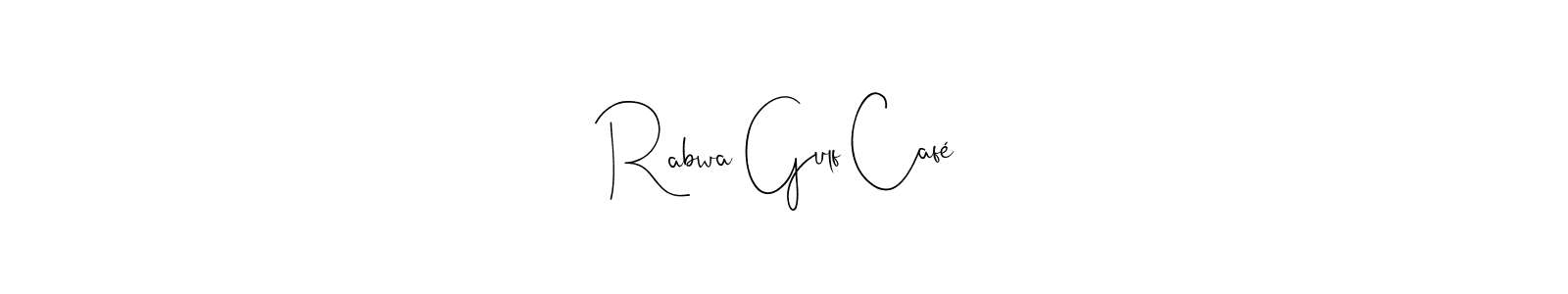 It looks lik you need a new signature style for name Rabwa Gulf Café. Design unique handwritten (Andilay-7BmLP) signature with our free signature maker in just a few clicks. Rabwa Gulf Café signature style 4 images and pictures png