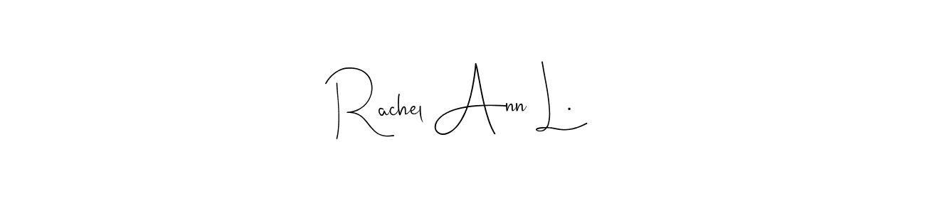 Andilay-7BmLP is a professional signature style that is perfect for those who want to add a touch of class to their signature. It is also a great choice for those who want to make their signature more unique. Get Rachel Ann L. name to fancy signature for free. Rachel Ann L. signature style 4 images and pictures png