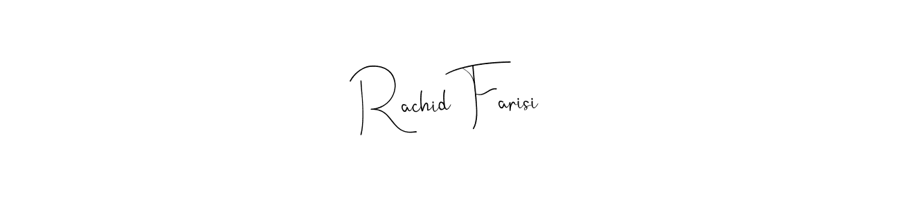 You should practise on your own different ways (Andilay-7BmLP) to write your name (Rachid Farisi) in signature. don't let someone else do it for you. Rachid Farisi signature style 4 images and pictures png