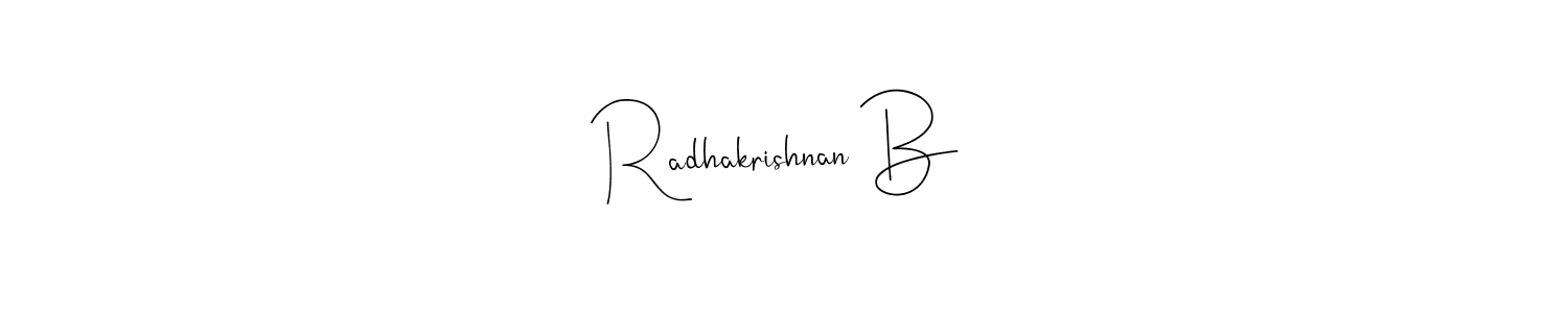 It looks lik you need a new signature style for name Radhakrishnan B. Design unique handwritten (Andilay-7BmLP) signature with our free signature maker in just a few clicks. Radhakrishnan B signature style 4 images and pictures png