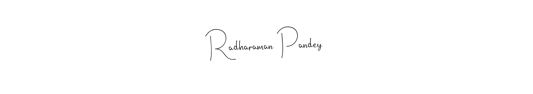 Make a beautiful signature design for name Radharaman Pandey. With this signature (Andilay-7BmLP) style, you can create a handwritten signature for free. Radharaman Pandey signature style 4 images and pictures png