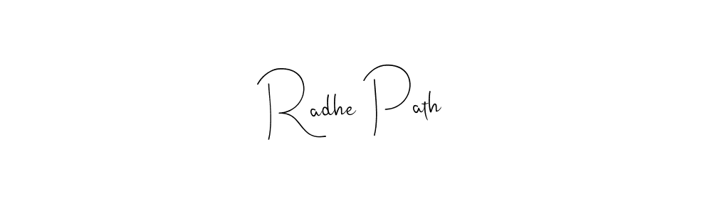 How to make Radhe Path name signature. Use Andilay-7BmLP style for creating short signs online. This is the latest handwritten sign. Radhe Path signature style 4 images and pictures png