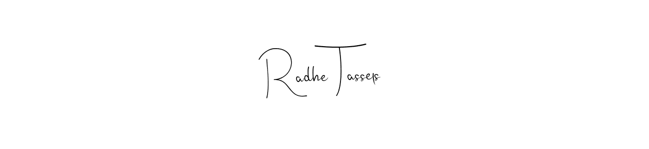 Use a signature maker to create a handwritten signature online. With this signature software, you can design (Andilay-7BmLP) your own signature for name Radhe Tassels. Radhe Tassels signature style 4 images and pictures png