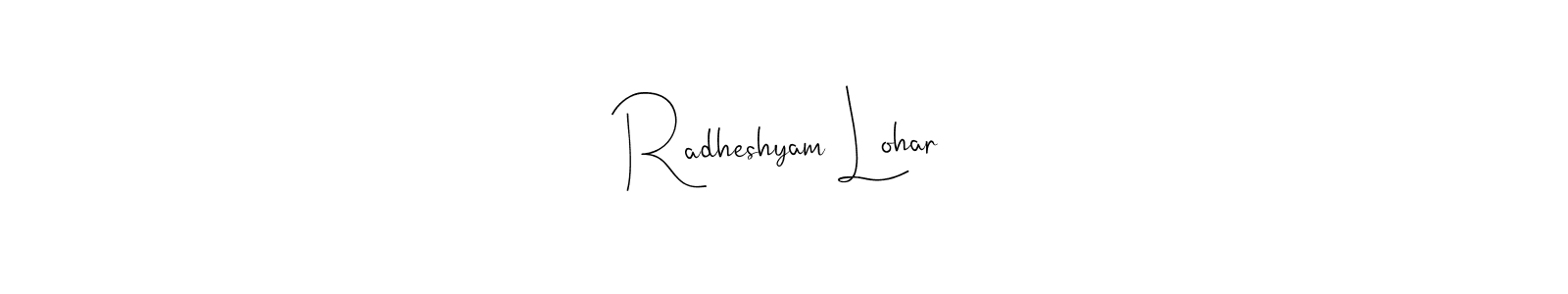 You should practise on your own different ways (Andilay-7BmLP) to write your name (Radheshyam Lohar) in signature. don't let someone else do it for you. Radheshyam Lohar signature style 4 images and pictures png