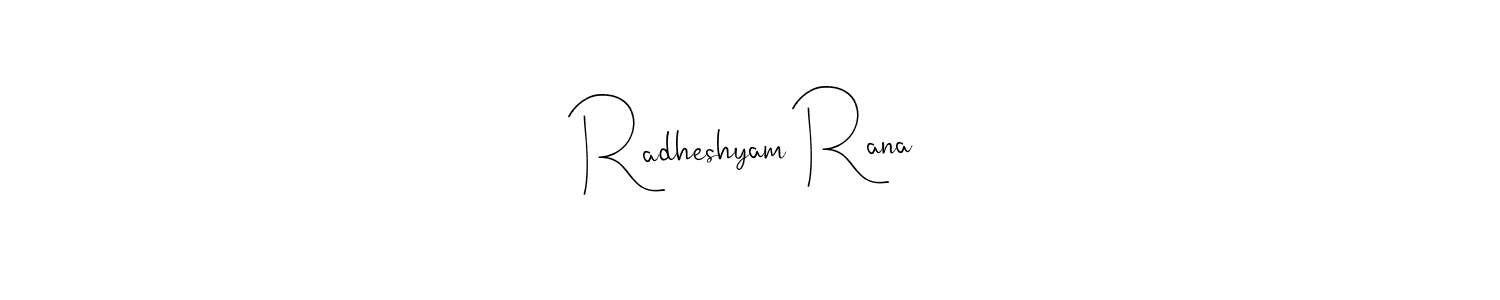 if you are searching for the best signature style for your name Radheshyam Rana. so please give up your signature search. here we have designed multiple signature styles  using Andilay-7BmLP. Radheshyam Rana signature style 4 images and pictures png