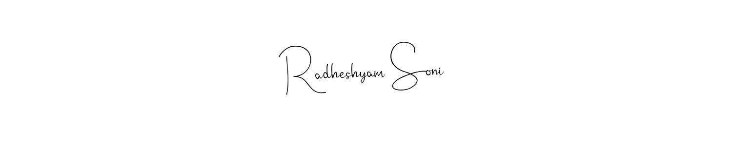 Make a short Radheshyam Soni signature style. Manage your documents anywhere anytime using Andilay-7BmLP. Create and add eSignatures, submit forms, share and send files easily. Radheshyam Soni signature style 4 images and pictures png