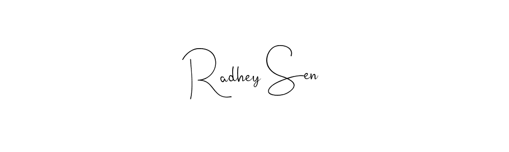 Create a beautiful signature design for name Radhey Sen. With this signature (Andilay-7BmLP) fonts, you can make a handwritten signature for free. Radhey Sen signature style 4 images and pictures png