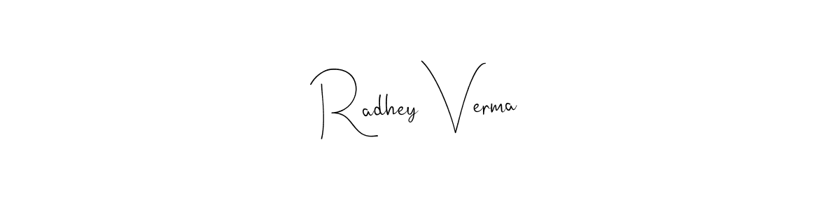 You should practise on your own different ways (Andilay-7BmLP) to write your name (Radhey Verma) in signature. don't let someone else do it for you. Radhey Verma signature style 4 images and pictures png