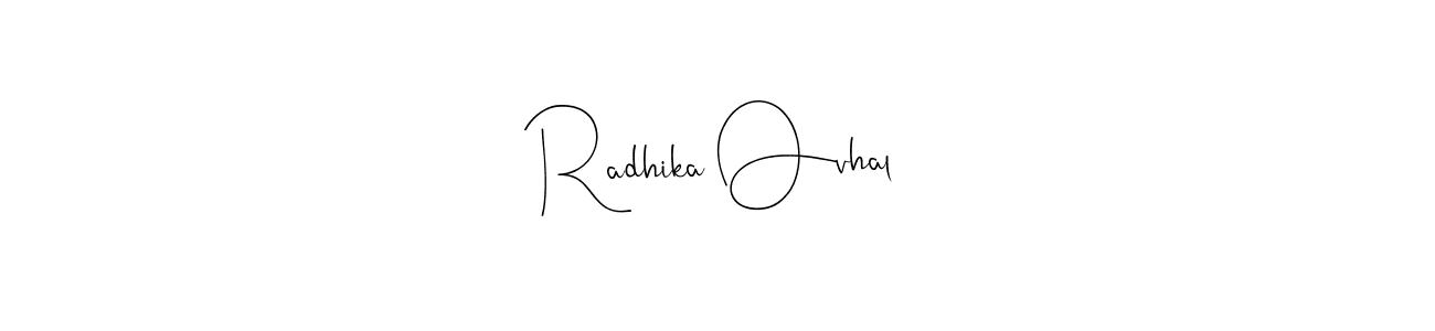 Andilay-7BmLP is a professional signature style that is perfect for those who want to add a touch of class to their signature. It is also a great choice for those who want to make their signature more unique. Get Radhika Ovhal name to fancy signature for free. Radhika Ovhal signature style 4 images and pictures png
