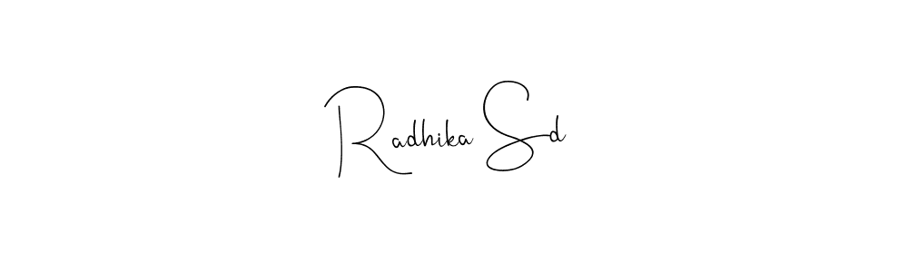 if you are searching for the best signature style for your name Radhika Sd. so please give up your signature search. here we have designed multiple signature styles  using Andilay-7BmLP. Radhika Sd signature style 4 images and pictures png