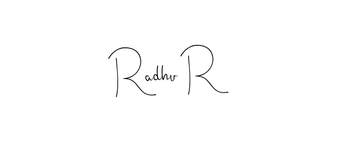 Make a beautiful signature design for name Radhu R. Use this online signature maker to create a handwritten signature for free. Radhu R signature style 4 images and pictures png