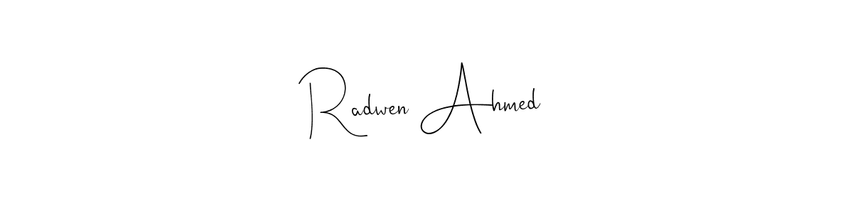 You can use this online signature creator to create a handwritten signature for the name Radwen Ahmed. This is the best online autograph maker. Radwen Ahmed signature style 4 images and pictures png