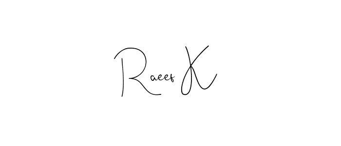 You can use this online signature creator to create a handwritten signature for the name Raeef K. This is the best online autograph maker. Raeef K signature style 4 images and pictures png