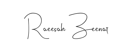 Create an unforgettable impression when signing with Raeesah Zeenat name styled in Andilay-7BmLP typography. 100% free online generator. Raeesah Zeenat signature style 4 images and pictures png