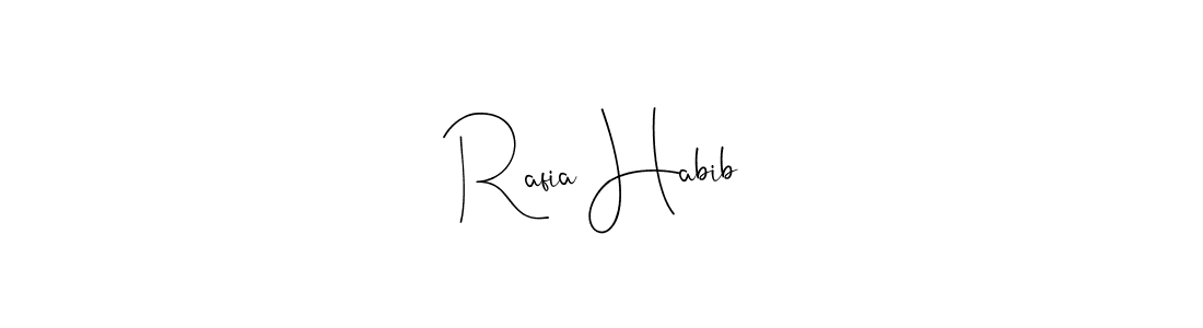 How to make Rafia Habib name signature. Use Andilay-7BmLP style for creating short signs online. This is the latest handwritten sign. Rafia Habib signature style 4 images and pictures png