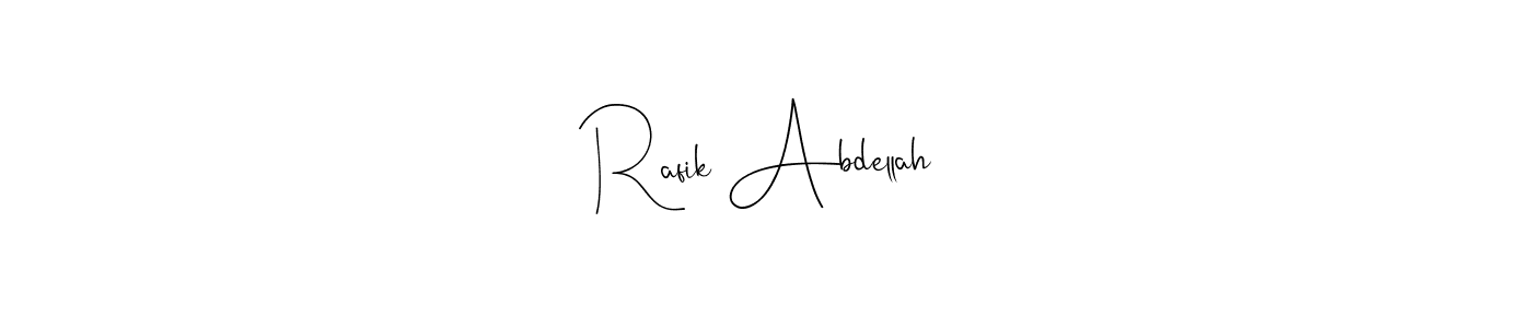 This is the best signature style for the Rafik Abdellah name. Also you like these signature font (Andilay-7BmLP). Mix name signature. Rafik Abdellah signature style 4 images and pictures png