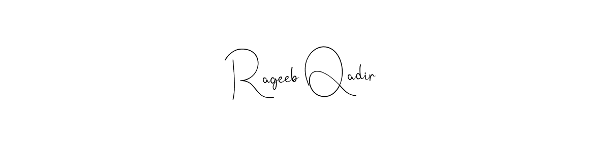 How to make Rageeb Qadir name signature. Use Andilay-7BmLP style for creating short signs online. This is the latest handwritten sign. Rageeb Qadir signature style 4 images and pictures png