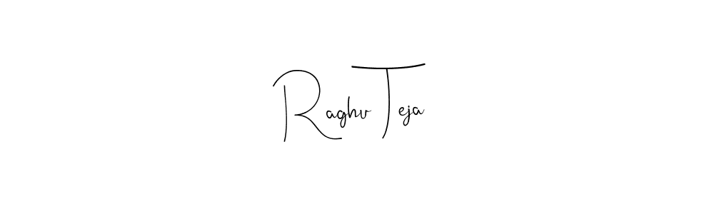 How to make Raghu Teja name signature. Use Andilay-7BmLP style for creating short signs online. This is the latest handwritten sign. Raghu Teja signature style 4 images and pictures png