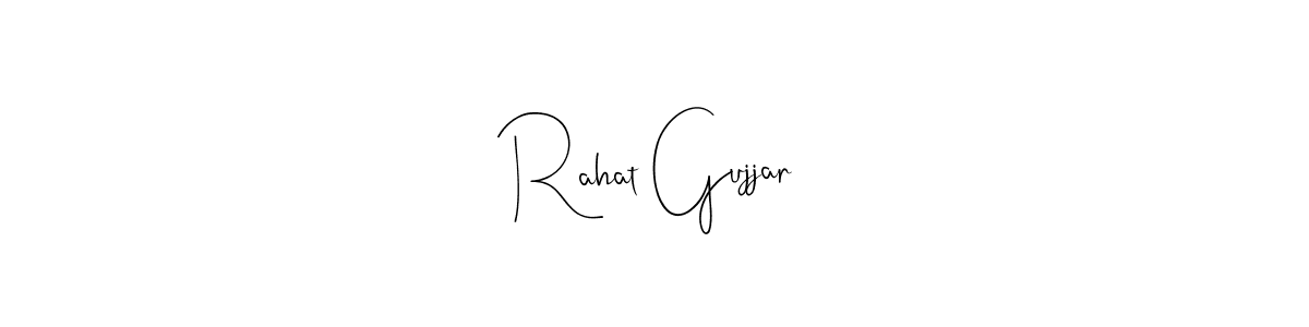 Make a beautiful signature design for name Rahat Gujjar. With this signature (Andilay-7BmLP) style, you can create a handwritten signature for free. Rahat Gujjar signature style 4 images and pictures png