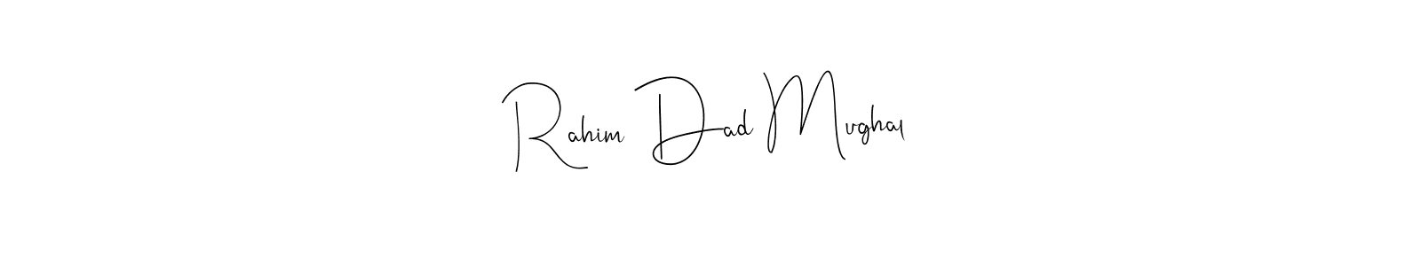 You can use this online signature creator to create a handwritten signature for the name Rahim Dad Mughal. This is the best online autograph maker. Rahim Dad Mughal signature style 4 images and pictures png