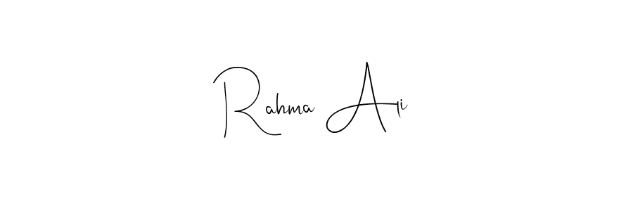 This is the best signature style for the Rahma Ali name. Also you like these signature font (Andilay-7BmLP). Mix name signature. Rahma Ali signature style 4 images and pictures png