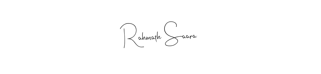 Use a signature maker to create a handwritten signature online. With this signature software, you can design (Andilay-7BmLP) your own signature for name Rahmath Saara. Rahmath Saara signature style 4 images and pictures png