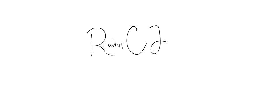 Create a beautiful signature design for name Rahul C J. With this signature (Andilay-7BmLP) fonts, you can make a handwritten signature for free. Rahul C J signature style 4 images and pictures png