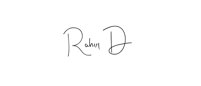 Also You can easily find your signature by using the search form. We will create Rahul D name handwritten signature images for you free of cost using Andilay-7BmLP sign style. Rahul D signature style 4 images and pictures png