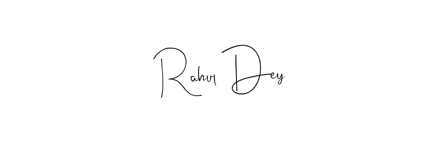 How to make Rahul Dey name signature. Use Andilay-7BmLP style for creating short signs online. This is the latest handwritten sign. Rahul Dey signature style 4 images and pictures png