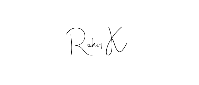 Use a signature maker to create a handwritten signature online. With this signature software, you can design (Andilay-7BmLP) your own signature for name Rahul K. Rahul K signature style 4 images and pictures png