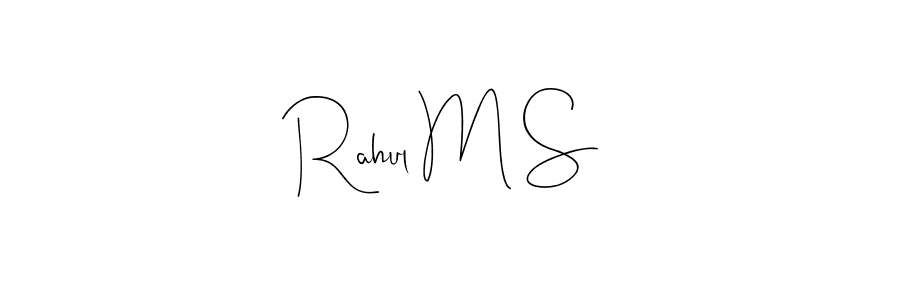 This is the best signature style for the Rahul M S name. Also you like these signature font (Andilay-7BmLP). Mix name signature. Rahul M S signature style 4 images and pictures png